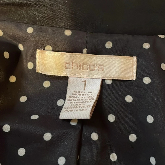 Chicos women’s blazer Medium 8 jacket black classic career casual long sleeve - Picture 5 of 8